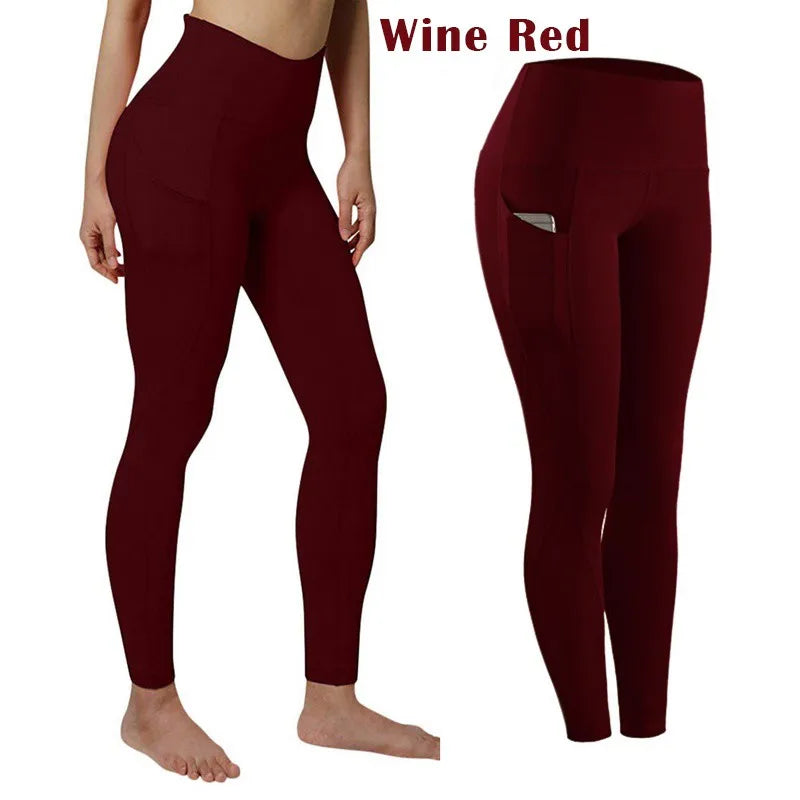 High Waist Seamless Yoga Leggings – Tummy Control Ruched Booty Compression Tights with Pockets Style Heaven