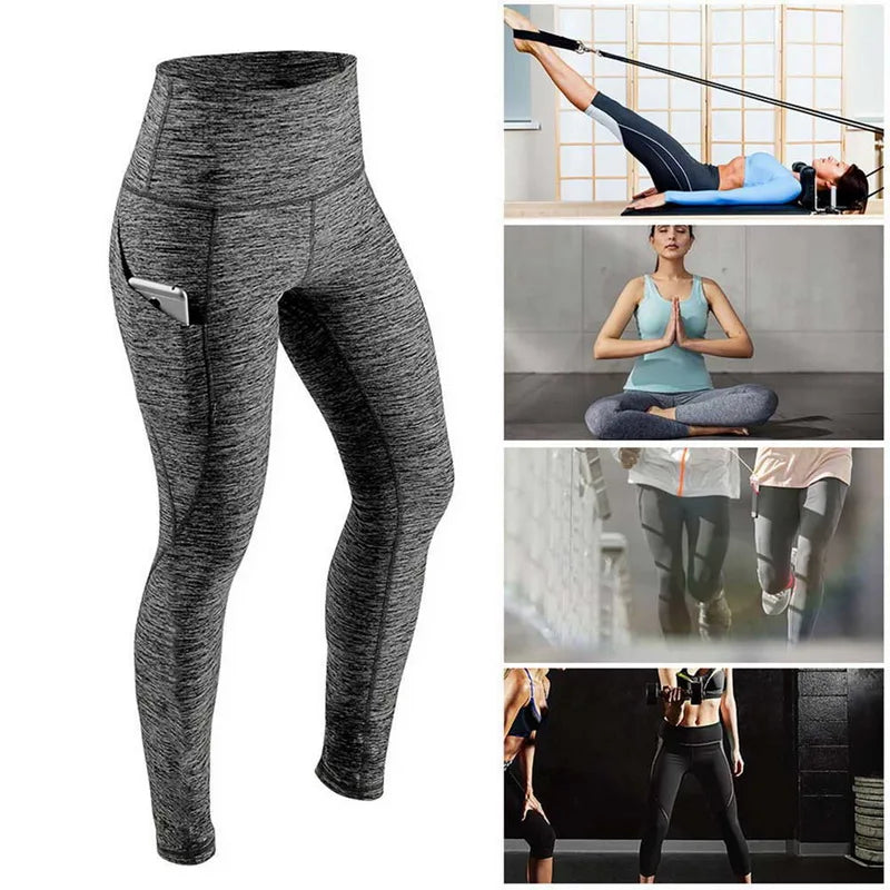 High Waist Seamless Yoga Leggings – Tummy Control Ruched Booty Compression Tights with Pockets Style Heaven