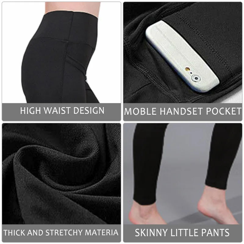 High Waist Seamless Yoga Leggings – Tummy Control Ruched Booty Compression Tights with Pockets Style Heaven