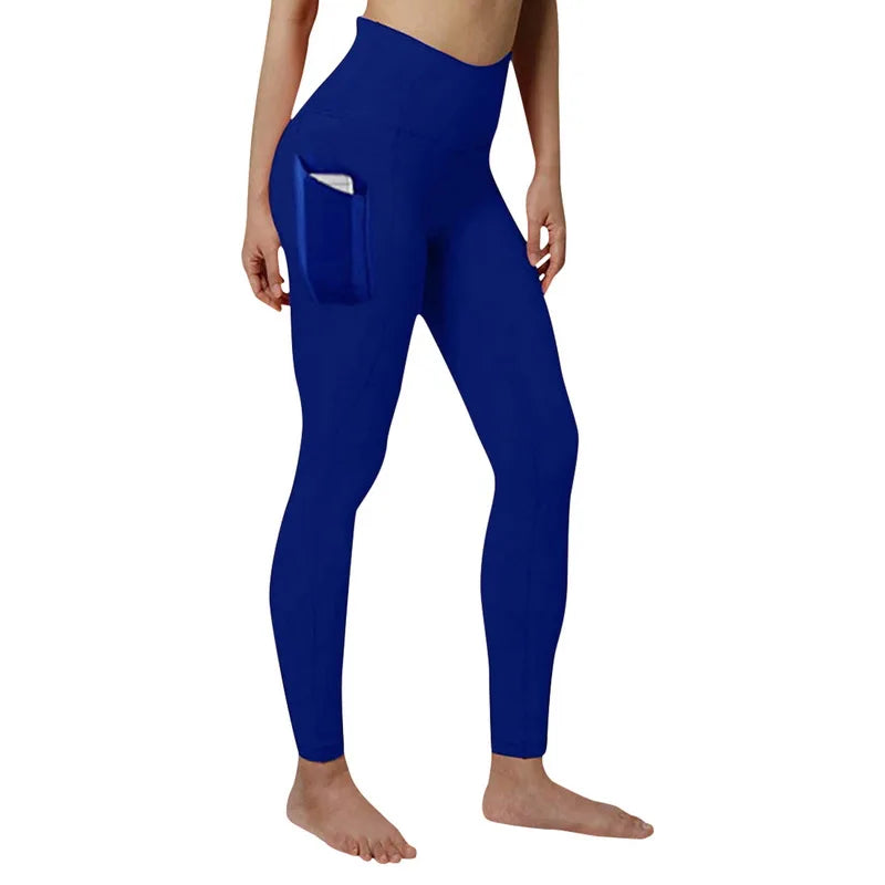 High Waist Seamless Yoga Leggings – Tummy Control Ruched Booty Compression Tights with Pockets Style Heaven