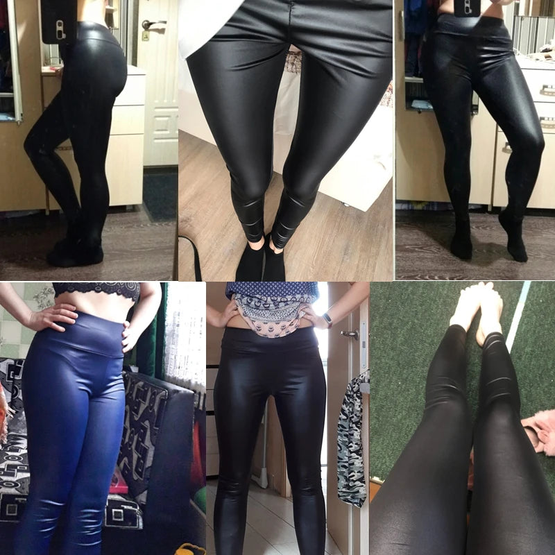 Trendy Oversized High-Waisted PU Leather Leggings – Colorful Tight & Sexy Yoga Pants for Women Style Heaven