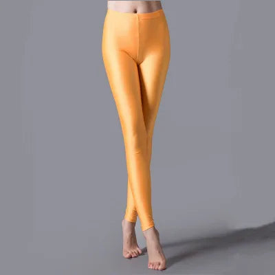 Women Shiny Pant Leggings Hot Selling Fluorescent Spandex Elasticity Casual Trousers Shinny Legging Style Heaven