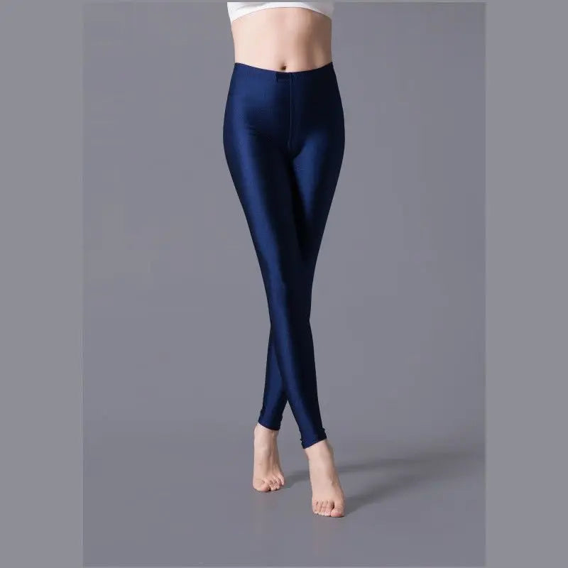 Women Shiny Pant Leggings Hot Selling Fluorescent Spandex Elasticity Casual Trousers Shinny Legging Style Heaven