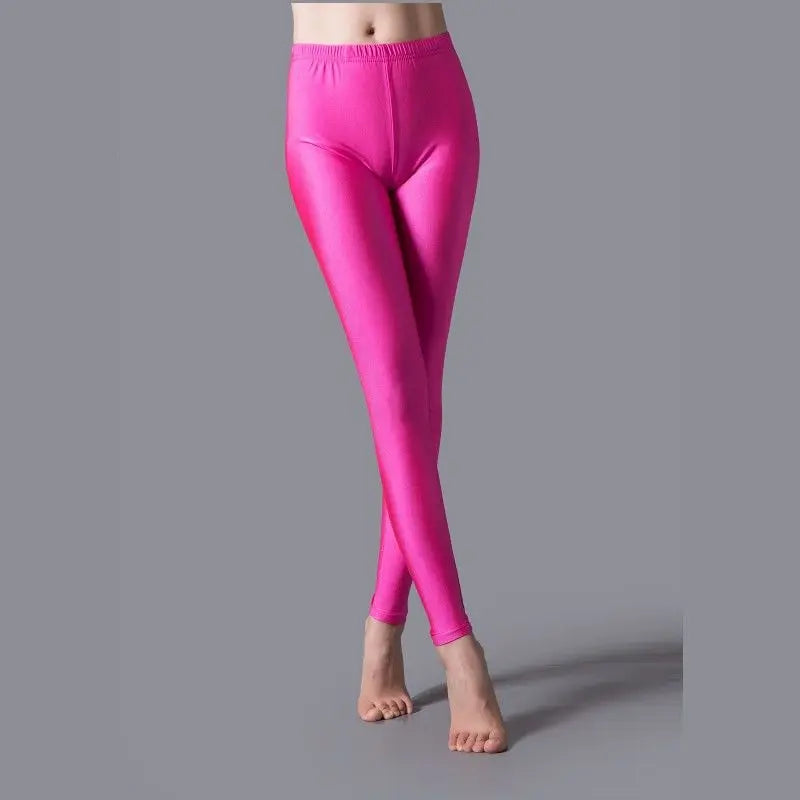 Women Shiny Pant Leggings Hot Selling Fluorescent Spandex Elasticity Casual Trousers Shinny Legging Style Heaven