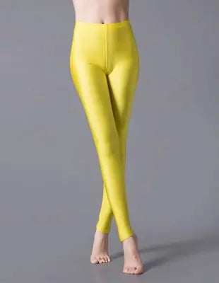 Women Shiny Pant Leggings Hot Selling Fluorescent Spandex Elasticity Casual Trousers Shinny Legging Style Heaven