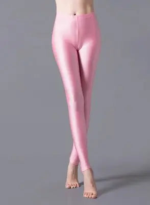 Women Shiny Pant Leggings Hot Selling Fluorescent Spandex Elasticity Casual Trousers Shinny Legging Style Heaven