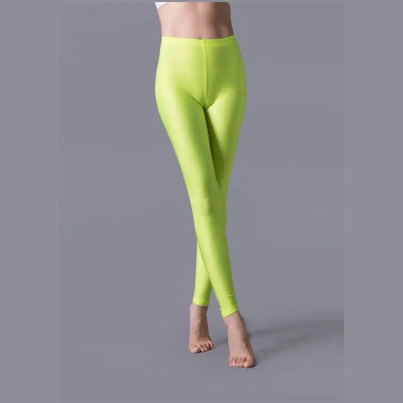 Women Shiny Pant Leggings Hot Selling Fluorescent Spandex Elasticity Casual Trousers Shinny Legging Style Heaven