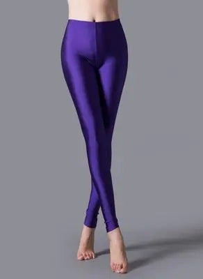 Women Shiny Pant Leggings Hot Selling Fluorescent Spandex Elasticity Casual Trousers Shinny Legging Style Heaven