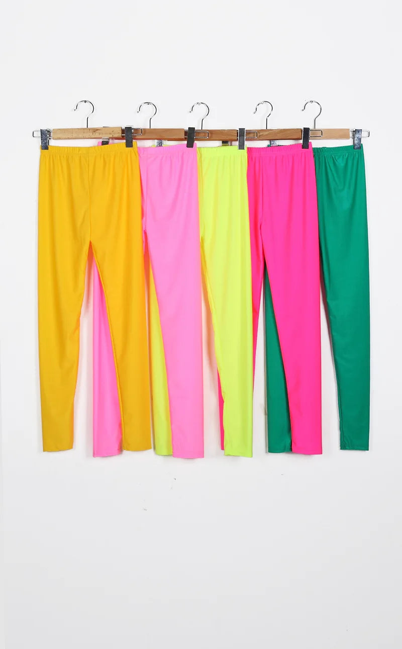Women Shiny Pant Leggings Hot Selling Fluorescent Spandex Elasticity Casual Trousers Shinny Legging Style Heaven