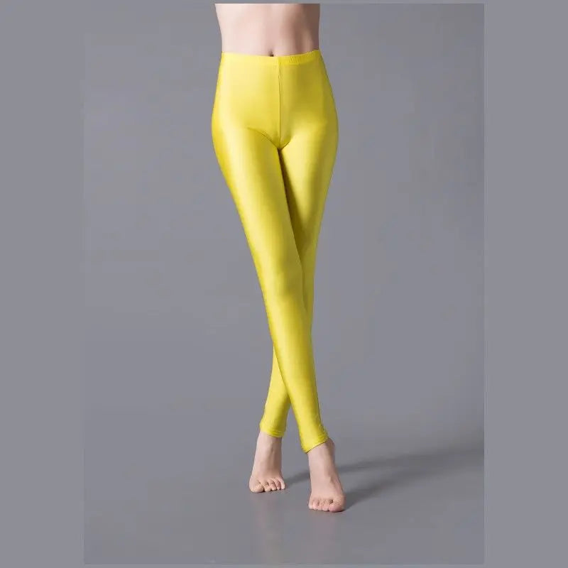 Women Shiny Pant Leggings Hot Selling Fluorescent Spandex Elasticity Casual Trousers Shinny Legging Style Heaven