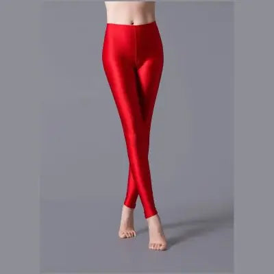 Women Shiny Pant Leggings Hot Selling Fluorescent Spandex Elasticity Casual Trousers Shinny Legging Style Heaven