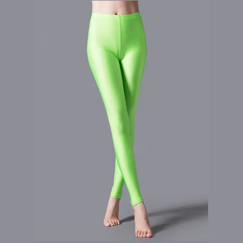 Women Shiny Pant Leggings Hot Selling Fluorescent Spandex Elasticity Casual Trousers Shinny Legging Style Heaven