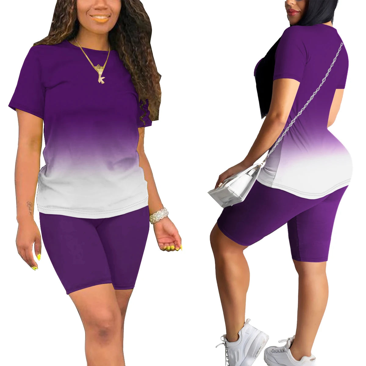 Women's Summer Two-Piece Short Set – Casual Jogger Tracksuit with Short Sleeves Style Heaven