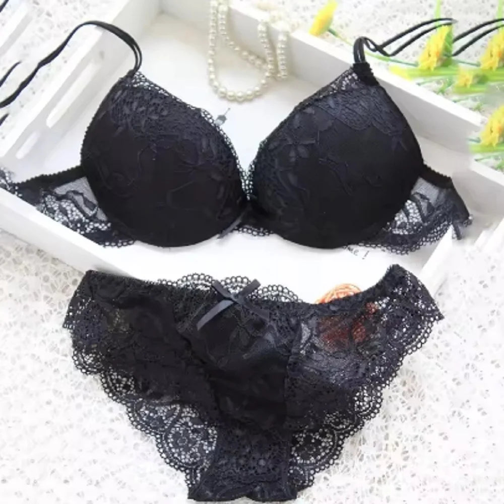 Sexy Lace Lingerie Set – Comfortable Solid Color Bra & Panty Suit for Women Style Heaven