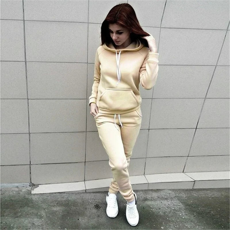 Women's Casual Hooded Sportswear Jogging Suit – Two-Piece Activewear Set Style Heaven