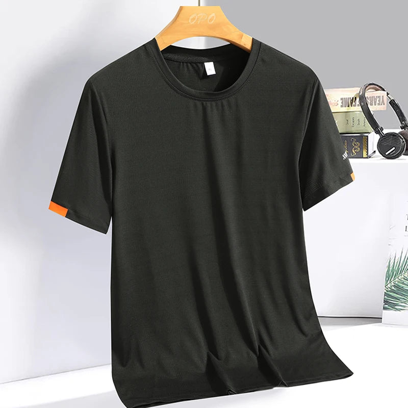 Men’s Summer Ice Silk Quick-Dry T-Shirt – Lightweight & Breathable Fitness Tee - Style Heaven