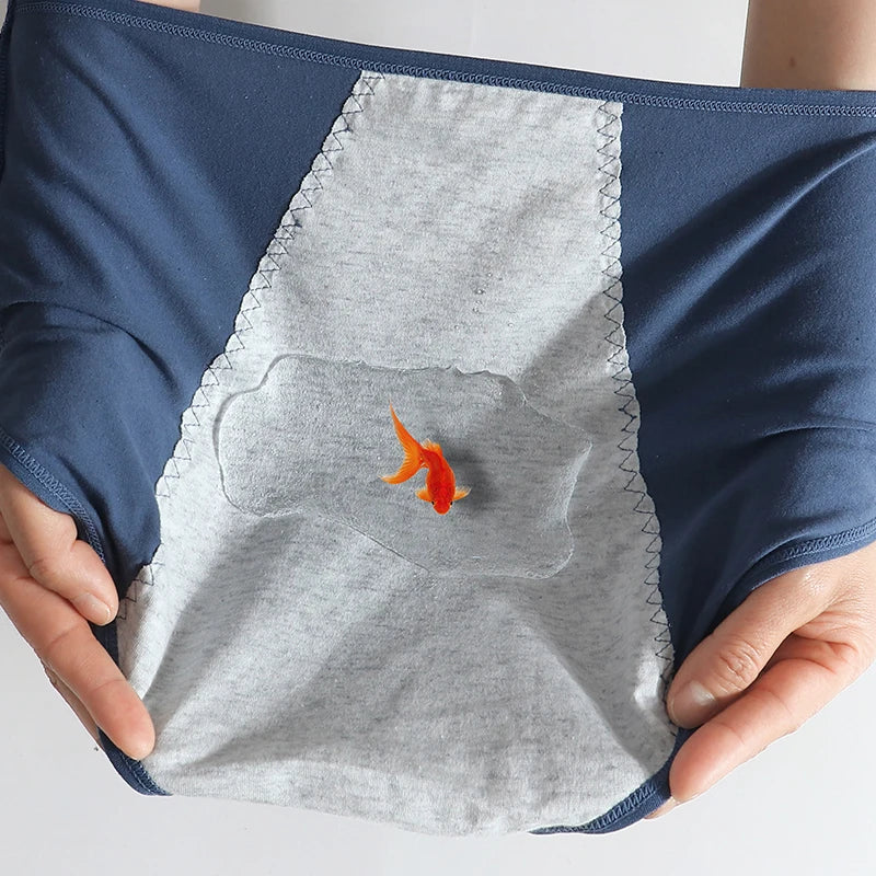 High-Waist Leak-Proof Menstrual Panties – Cotton Plus Size Period Briefs (L-4XL)