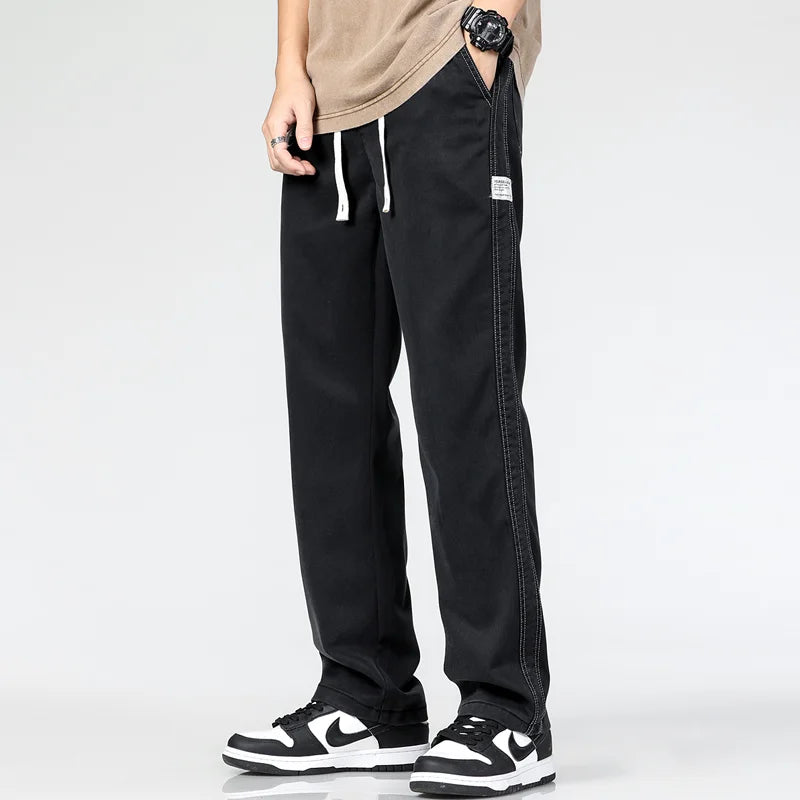 Men’s Summer Soft Lyocell Jeans – Elastic Waist Loose Straight Denim Trousers - Style Heaven