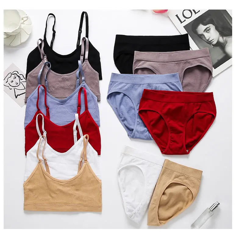 Seamless Push-Up Bralette & Panty Set – Sporty Crop Tank Style | S–XL Style Heaven