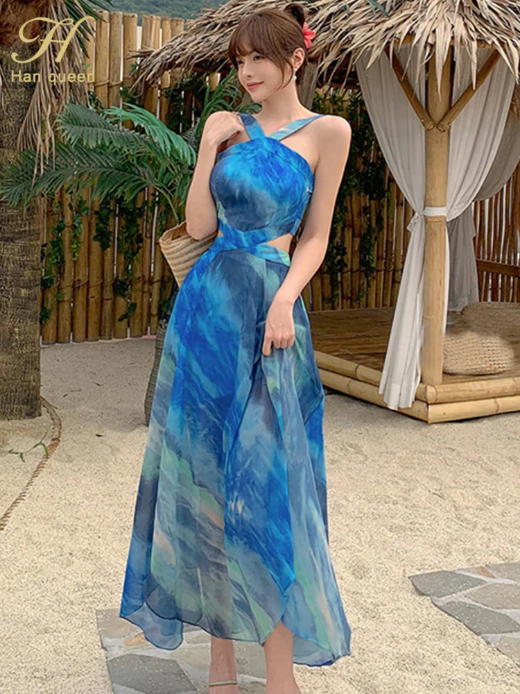 Elegant Summer Vintage Long Dress | Women’s Chiffon Bohemian Printed Maxi Dress - Style Heaven