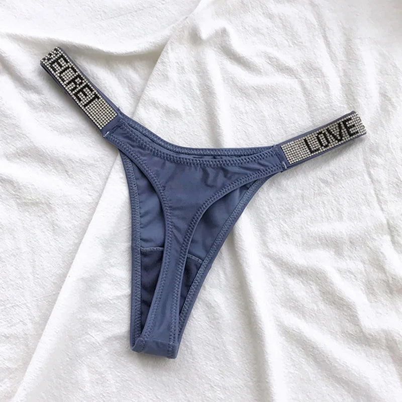 5-Pack Rhinestone Letter Thongs – Low Waist G-String Panties | S–XL