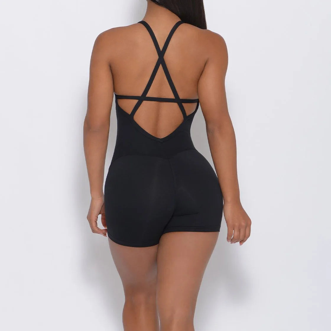 Women’s Sexy Backless Yoga Jumpsuit – Solid Color Cross Bodysuit for Fitness & Gym Style Heaven