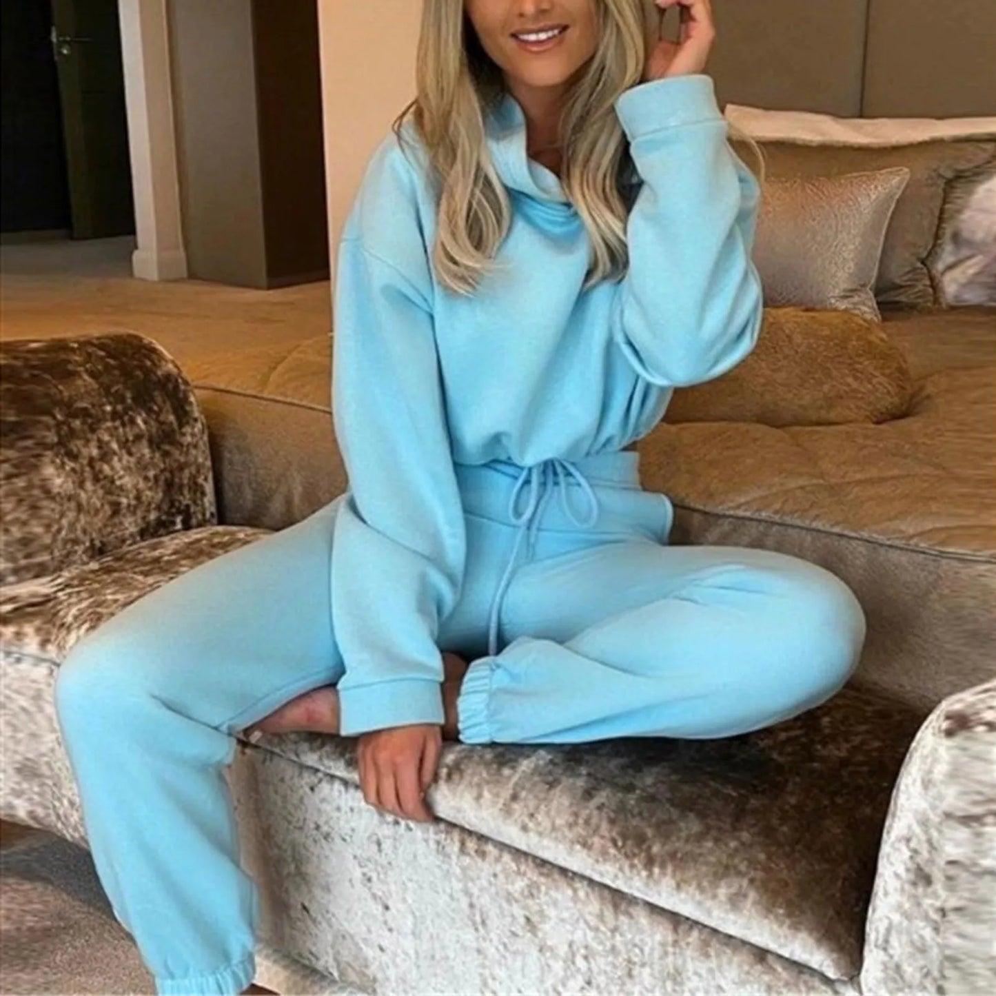 Women’s Long-Sleeve Sportswear Set – Casual Fashion Two-Piece Outfit Style Heaven