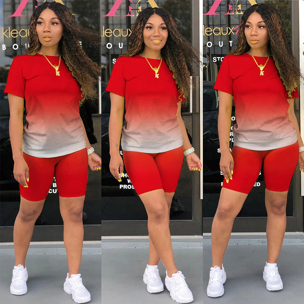 Women's Summer Two-Piece Short Set – Casual Jogger Tracksuit with Short Sleeves Style Heaven