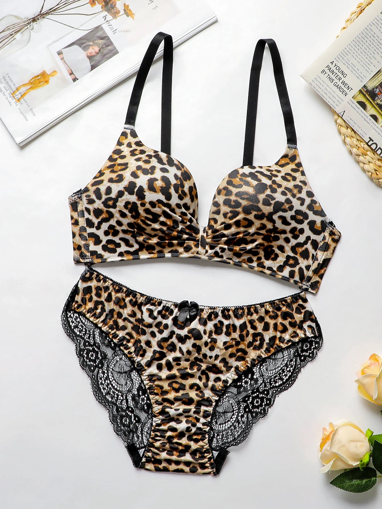 Butterfly Lace Wireless Lingerie Set – Sexy Solid Color 2-Piece Style Heaven
