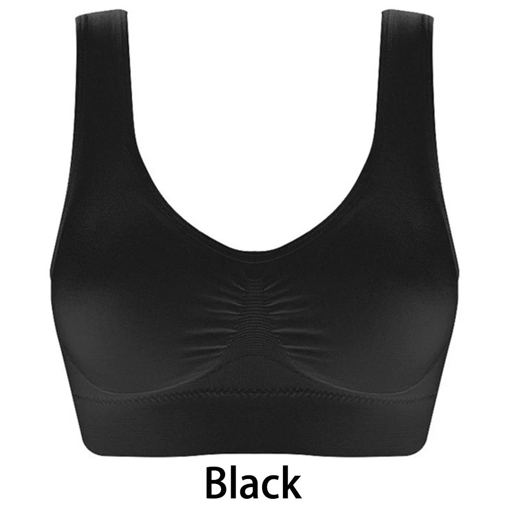 Seamless Camisole Sports Bra – XXL & 3XL | Black Crop Top for Fitness & Yoga Style Heaven