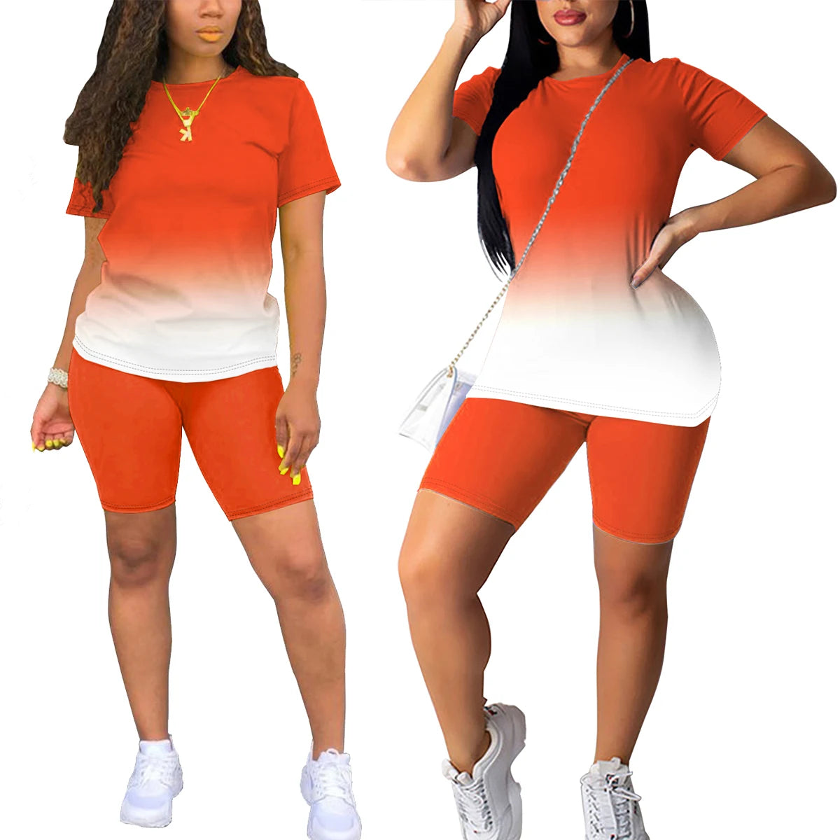 Women's Summer Two-Piece Short Set – Casual Jogger Tracksuit with Short Sleeves Style Heaven