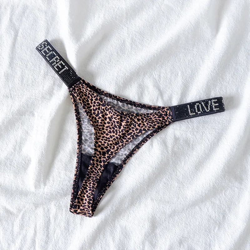 5-Pack Rhinestone Letter Thongs – Low Waist G-String Panties | S–XL