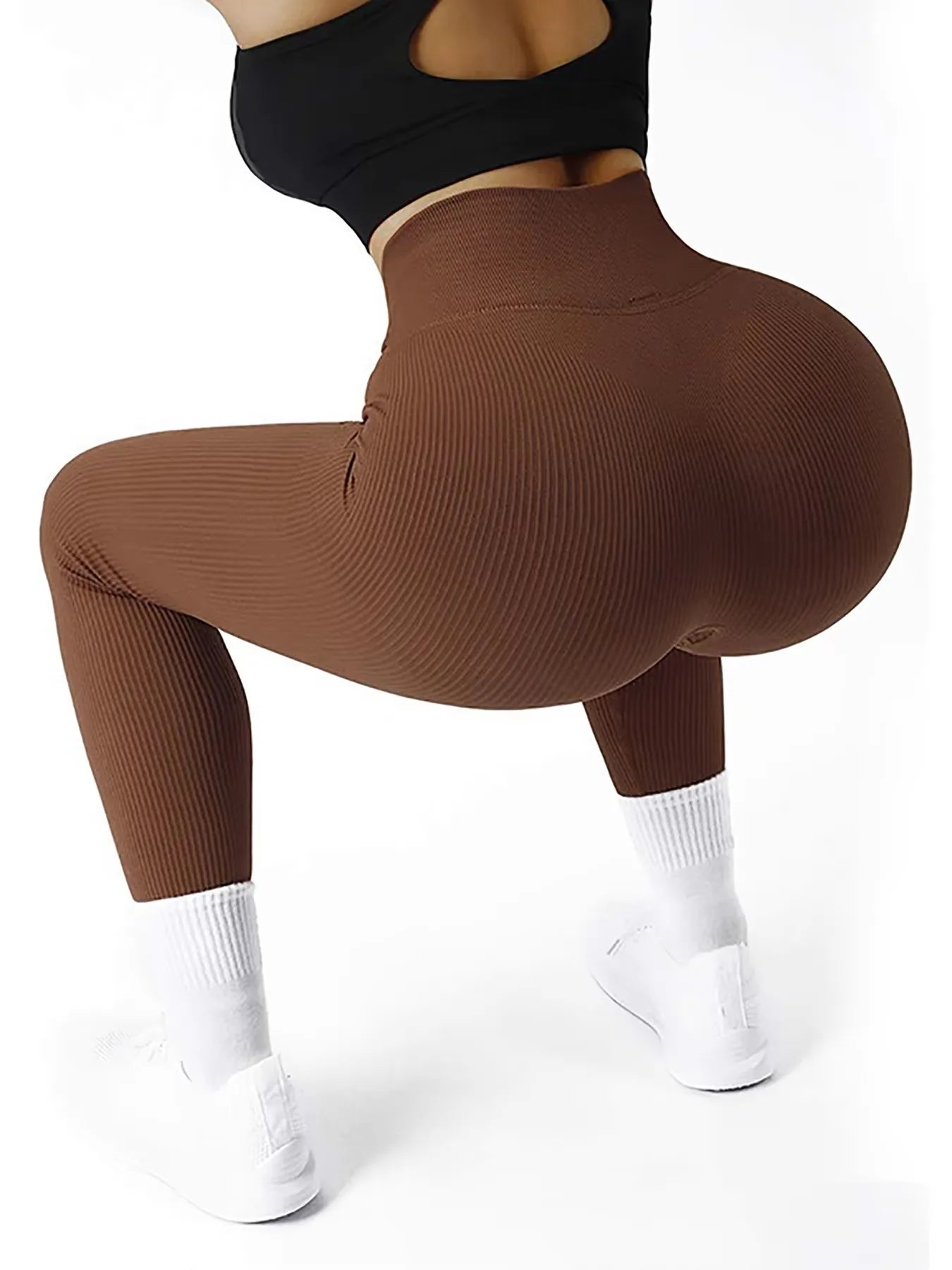 Women's Thread Knitted Seamless Leggings – High Waist, Slim Fit, Hip-Lifting Yoga & Gym Pants Style Heaven