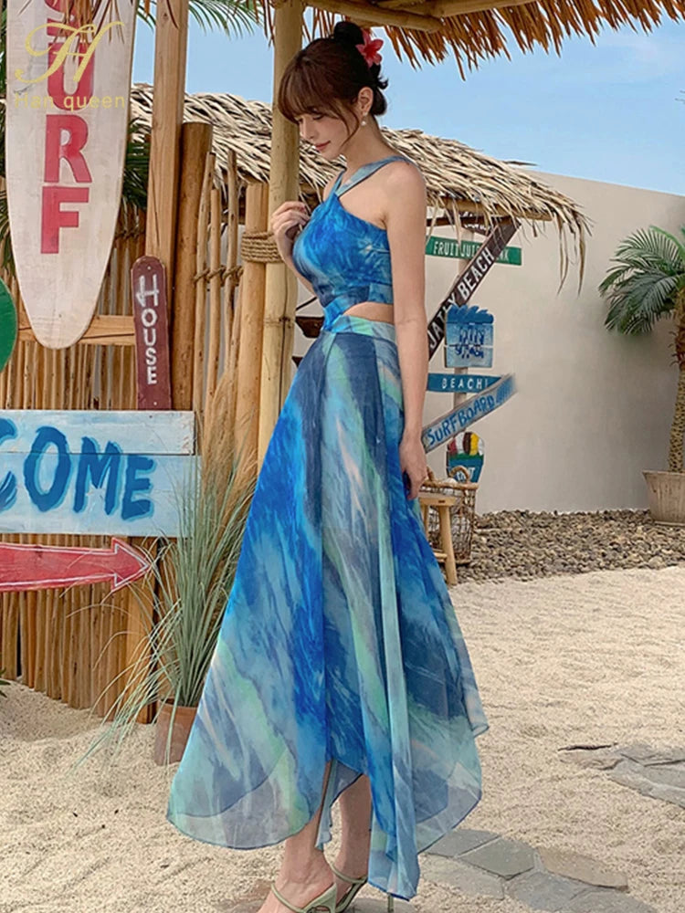 Elegant Summer Vintage Long Dress | Women’s Chiffon Bohemian Printed Maxi Dress - Style Heaven