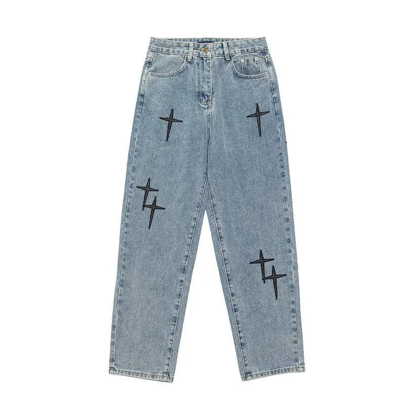 Men’s Wide-Leg Streetwear Denim Cargo Jeans – Korean Fashion Baggy Fit Casual Pants - Style Heaven