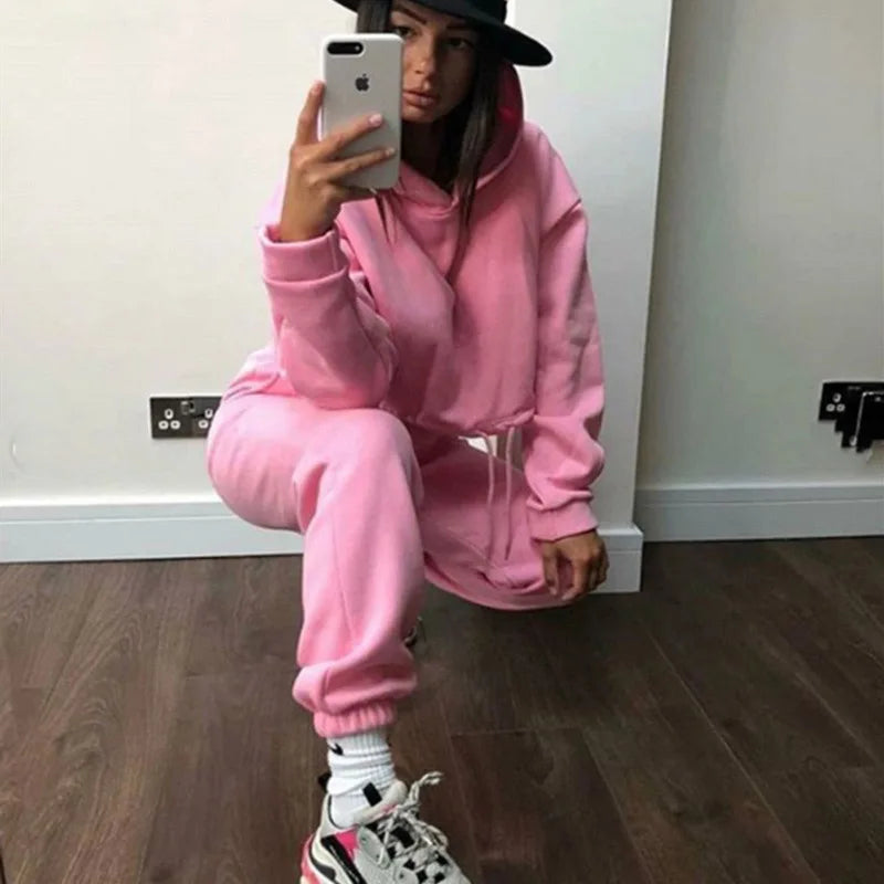 Women’s Long-Sleeve Sportswear Set – Casual Fashion Two-Piece Outfit Style Heaven