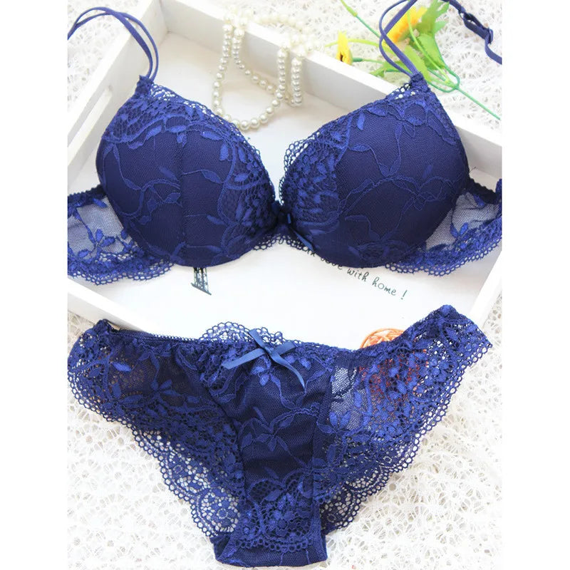 Sexy Lace Lingerie Set – Comfortable Solid Color Bra & Panty Suit for Women Style Heaven