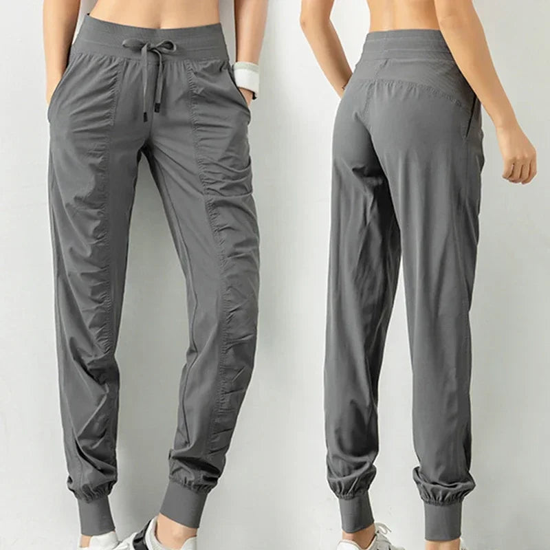 New Sweatpants Fabric Drawstring Running Sport Joggers Women Quick Dry Athletic Gym Fitness with Two Side Pockets Exercise Pants Style Heaven
