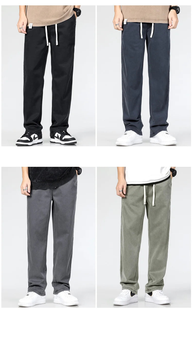 Men’s Summer Soft Lyocell Jeans – Elastic Waist Loose Straight Denim Trousers - Style Heaven
