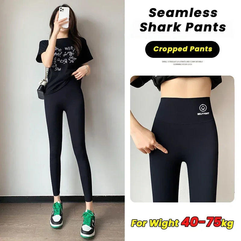 Women’s High Waisted Seamless Leggings Sports Fitness Yoga Pants Gym Leggings | Elastic Shark Cycling Pants for Summer Style Heaven