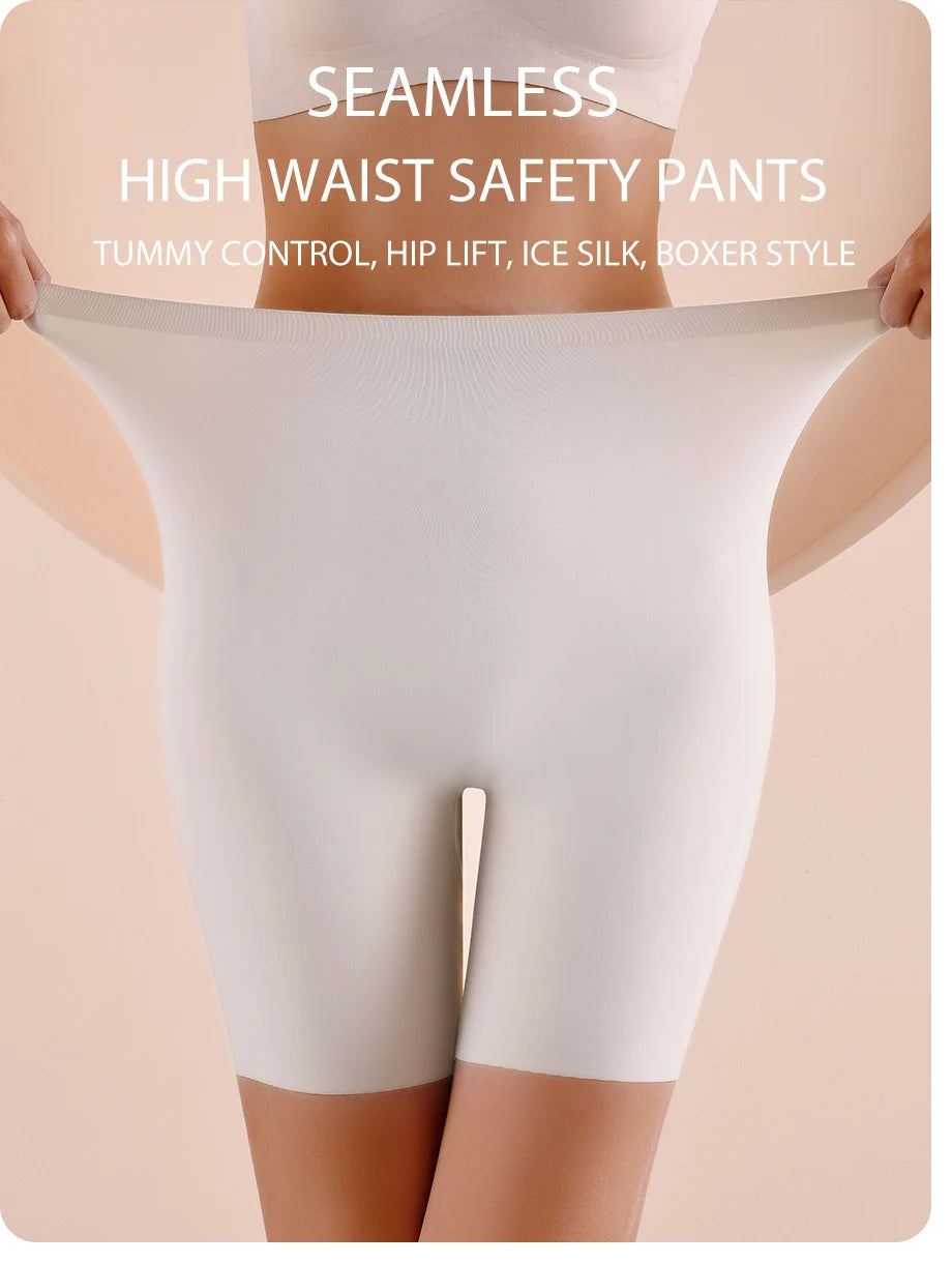 Seamless High-Waist Tummy Control Shorts – Ice Silk Hip-Lift Boyshorts Style Heaven