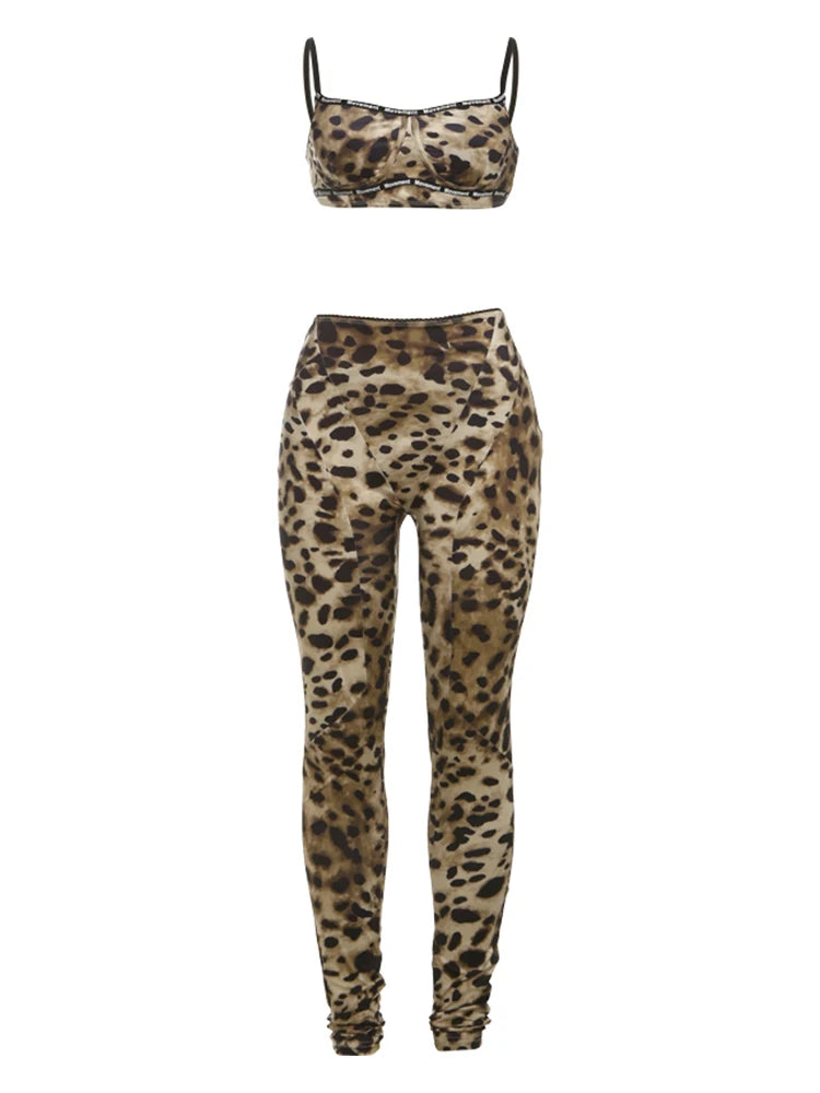 Women's 2-Piece Summer Sporty Set – Camisole Crop Top & High-Waist Leggings Style Heaven