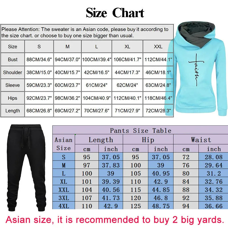 Women's Winter Tracksuit Set – Warm Hoodie & Jogger Pants Two-Piece Outfit Style Heaven