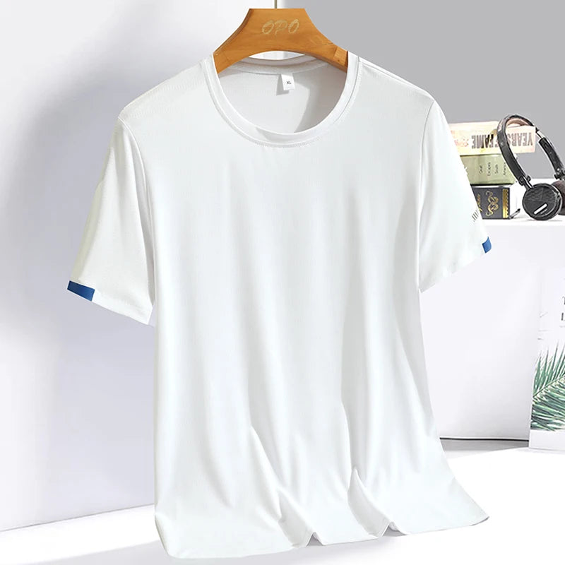 Men’s Summer Ice Silk Quick-Dry T-Shirt – Lightweight & Breathable Fitness Tee - Style Heaven