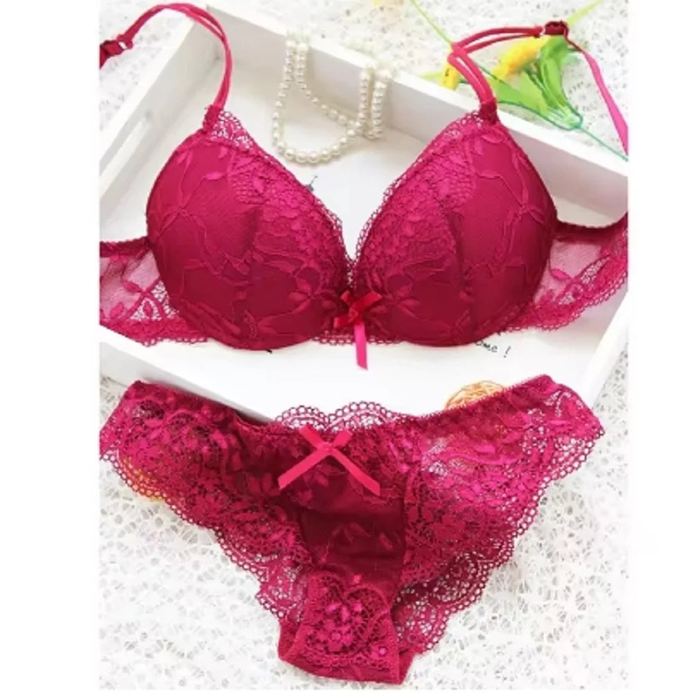 Sexy Lace Lingerie Set – Comfortable Solid Color Bra & Panty Suit for Women Style Heaven