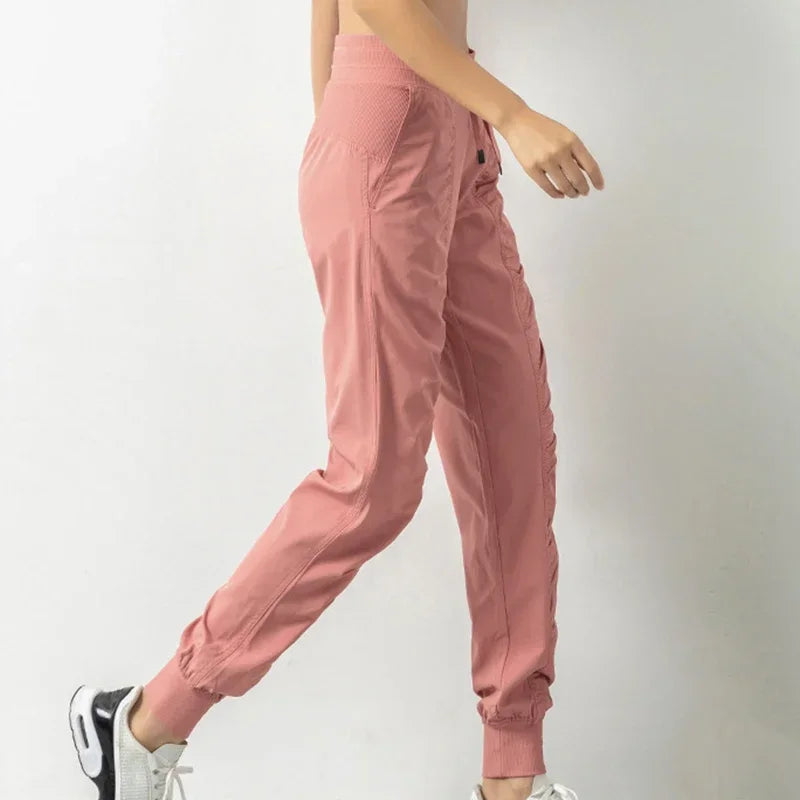 New Sweatpants Fabric Drawstring Running Sport Joggers Women Quick Dry Athletic Gym Fitness with Two Side Pockets Exercise Pants Style Heaven