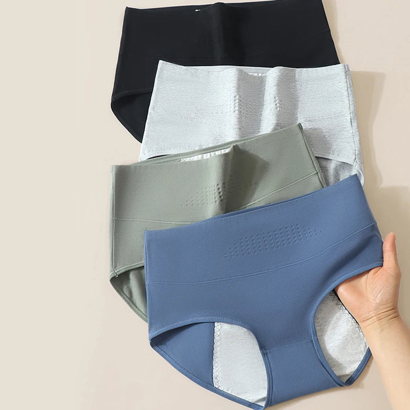 High-Waist Leak-Proof Menstrual Panties – Cotton Plus Size Period Briefs (L-4XL)