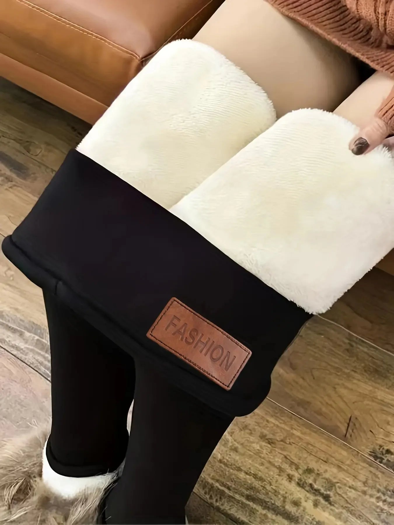 Women's High-Waisted Warm Commuter Leggings – Solid Color, Comfortable & Elastic Style Heaven