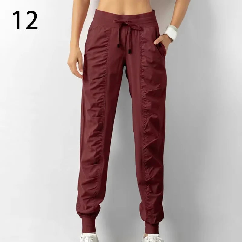New Sweatpants Fabric Drawstring Running Sport Joggers Women Quick Dry Athletic Gym Fitness with Two Side Pockets Exercise Pants Style Heaven