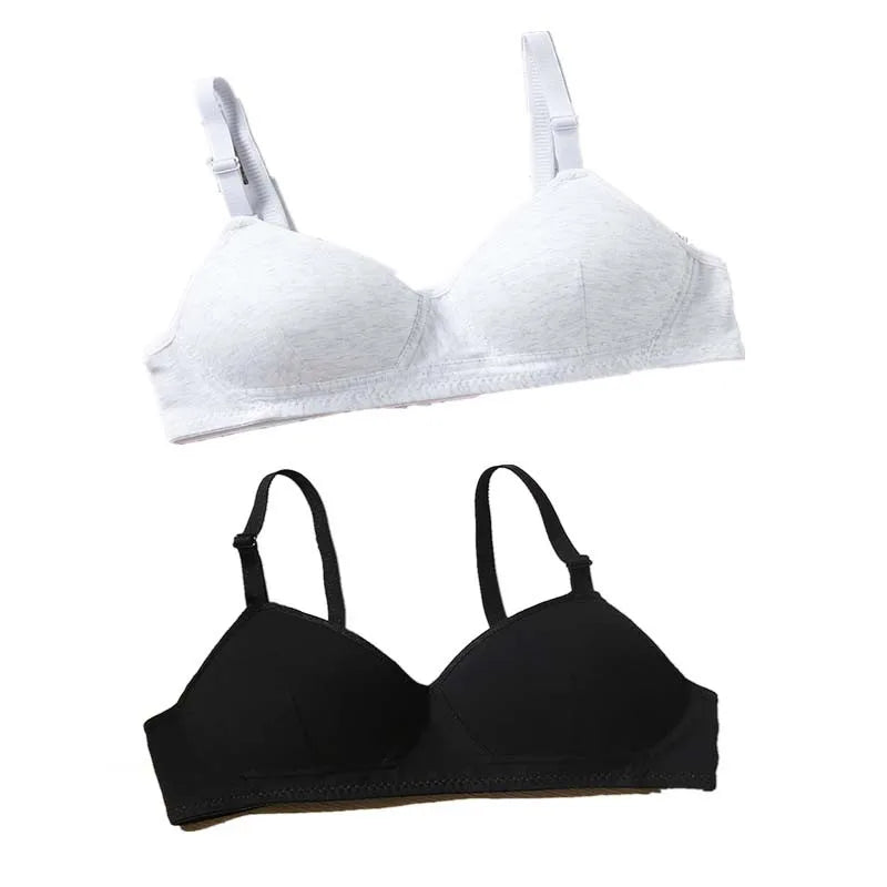 2-Pack Wireless Cotton Sports Bra – Breathable Lining for Fitness & Yoga (Black)